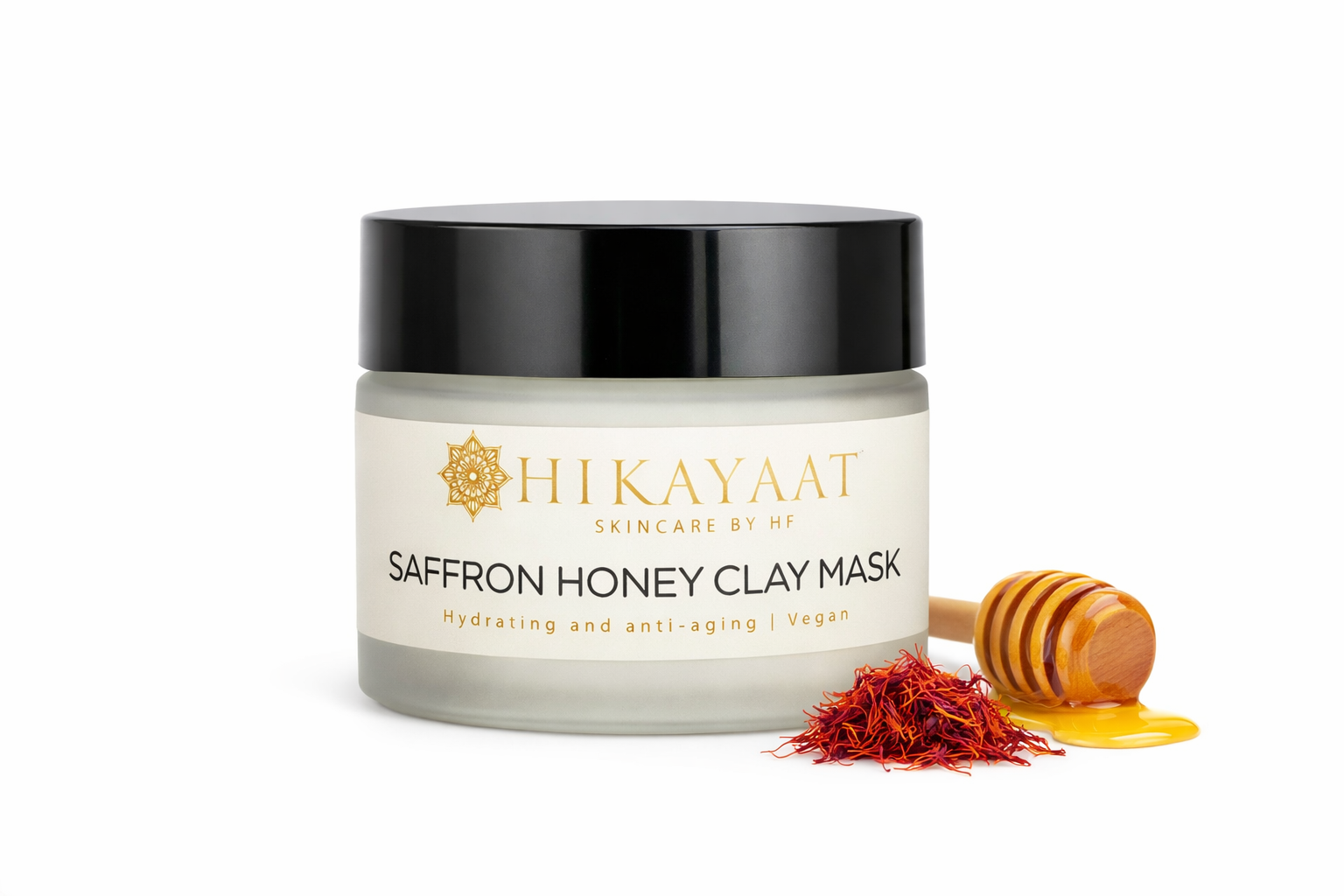 Saffron honey clay mask